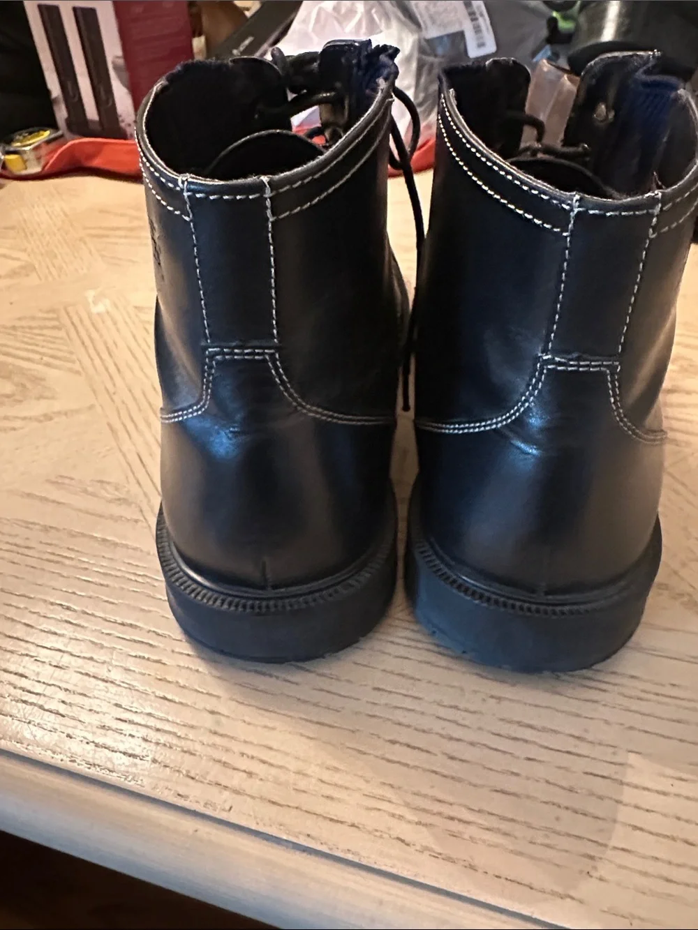 Stacy Adams Black Leather Lace-Up Oxfords